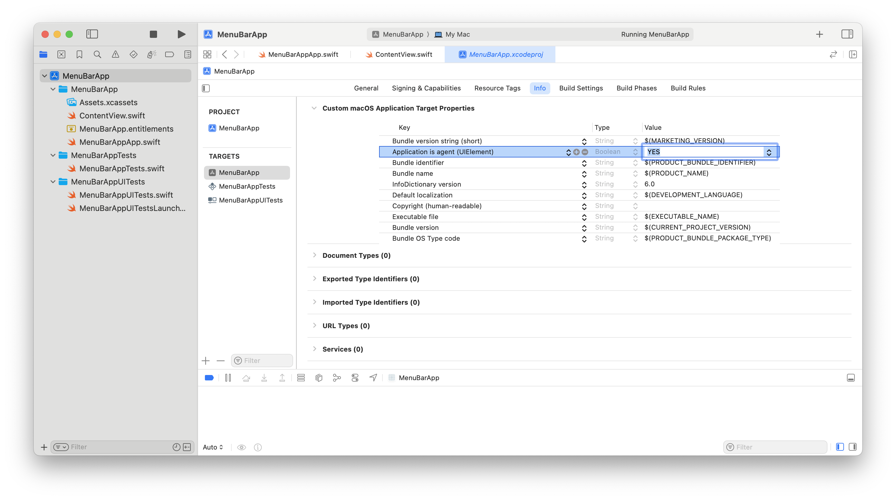 Application is agent (UIElement)